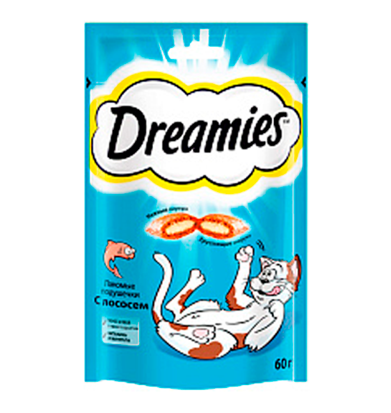 Dreamies Подушечки для кошек с лососем 60г